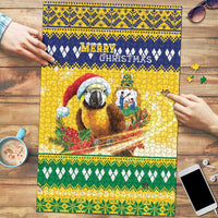 Saint Vincent And The Grenadines Christmas Puzzle Santa Vincent Parrot With Coat Of Arms - Wonder Print Shop