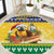 Saint Vincent And The Grenadines Christmas Round Carpet Santa Vincent Parrot With Coat Of Arms - Wonder Print Shop