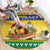 Saint Vincent And The Grenadines Christmas Round Carpet Santa Vincent Parrot With Coat Of Arms - Wonder Print Shop