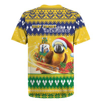 Saint Vincent And The Grenadines Christmas Rugby Jersey Santa Vincent Parrot With Coat Of Arms - Wonder Print Shop