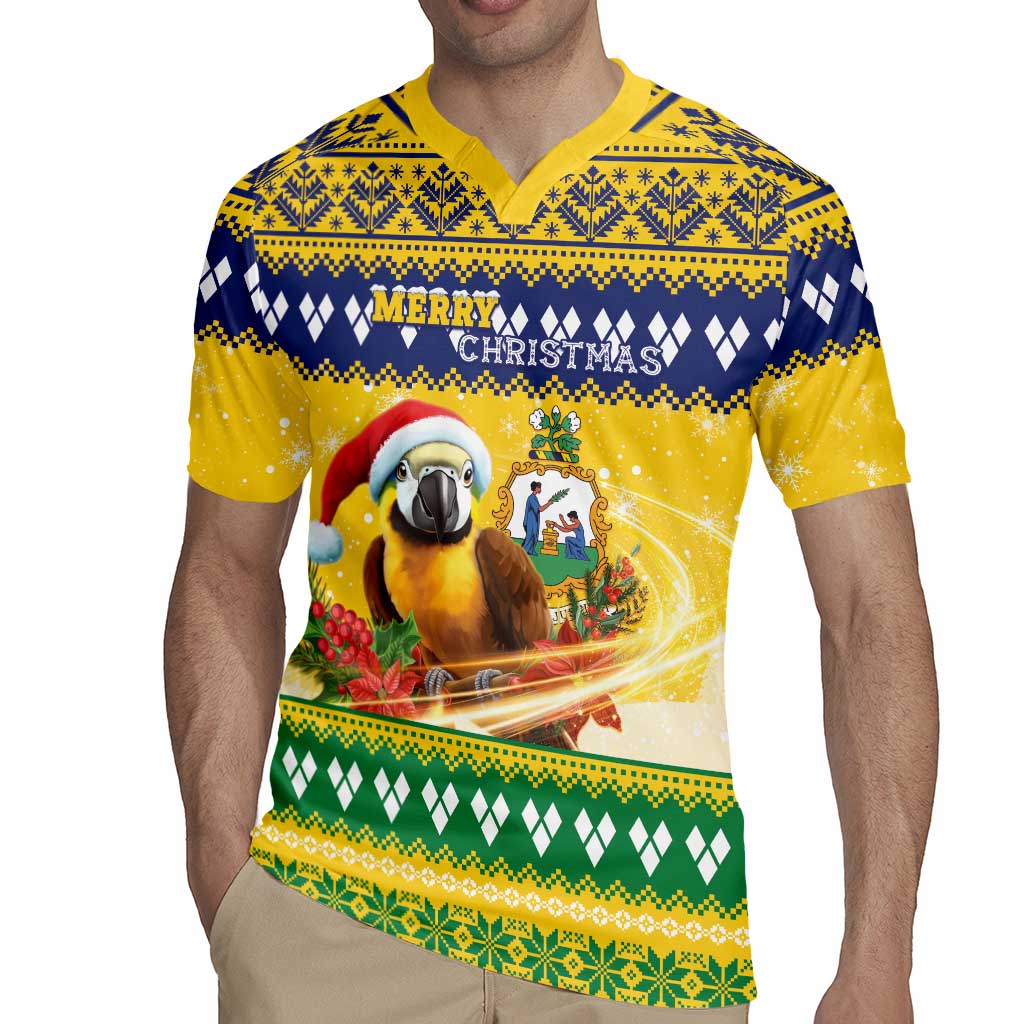 Saint Vincent And The Grenadines Christmas Rugby Jersey Santa Vincent Parrot With Coat Of Arms - Wonder Print Shop