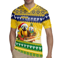 Saint Vincent And The Grenadines Christmas Rugby Jersey Santa Vincent Parrot With Coat Of Arms - Wonder Print Shop