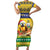 Saint Vincent And The Grenadines Christmas Short Sleeve Bodycon Dress Santa Vincent Parrot With Coat Of Arms - Wonder Print Shop