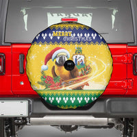 Saint Vincent And The Grenadines Christmas Spare Tire Cover Santa Vincent Parrot With Coat Of Arms - Wonder Print Shop
