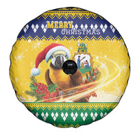 Saint Vincent And The Grenadines Christmas Spare Tire Cover Santa Vincent Parrot With Coat Of Arms - Wonder Print Shop