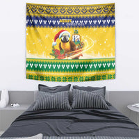 Saint Vincent And The Grenadines Christmas Tapestry Santa Vincent Parrot With Coat Of Arms - Wonder Print Shop