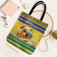 Saint Vincent And The Grenadines Christmas Tote Bag Santa Vincent Parrot With Coat Of Arms - Wonder Print Shop