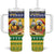 Saint Vincent And The Grenadines Christmas Tumbler With Handle Santa Vincent Parrot With Coat Of Arms - Wonder Print Shop