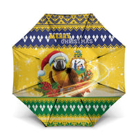 Saint Vincent And The Grenadines Christmas Umbrella Santa Vincent Parrot With Coat Of Arms - Wonder Print Shop