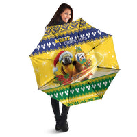 Saint Vincent And The Grenadines Christmas Umbrella Santa Vincent Parrot With Coat Of Arms - Wonder Print Shop