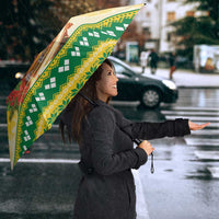 Saint Vincent And The Grenadines Christmas Umbrella Santa Vincent Parrot With Coat Of Arms - Wonder Print Shop