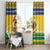 Saint Vincent And The Grenadines Christmas Window Curtain Santa Vincent Parrot With Coat Of Arms - Wonder Print Shop
