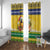 Saint Vincent And The Grenadines Christmas Window Curtain Santa Vincent Parrot With Coat Of Arms - Wonder Print Shop