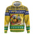 Saint Vincent And The Grenadines Christmas Zip Hoodie Santa Vincent Parrot With Coat Of Arms - Wonder Print Shop