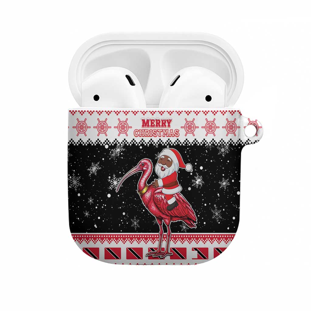 Trinidad And Tobago Christmas AirPods Case Funny Santa Riding Scarlet Ibis - Wonder Print Shop