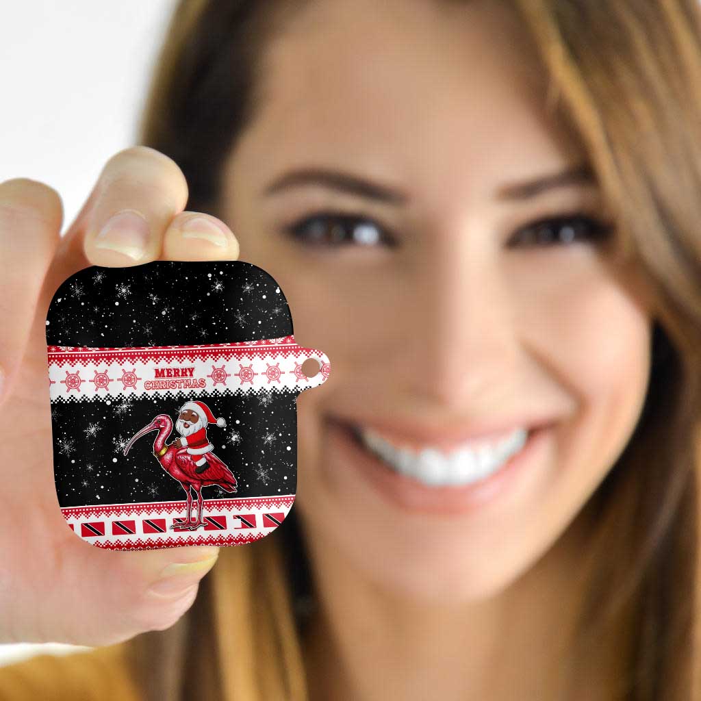 Trinidad And Tobago Christmas AirPods Case Funny Santa Riding Scarlet Ibis - Wonder Print Shop