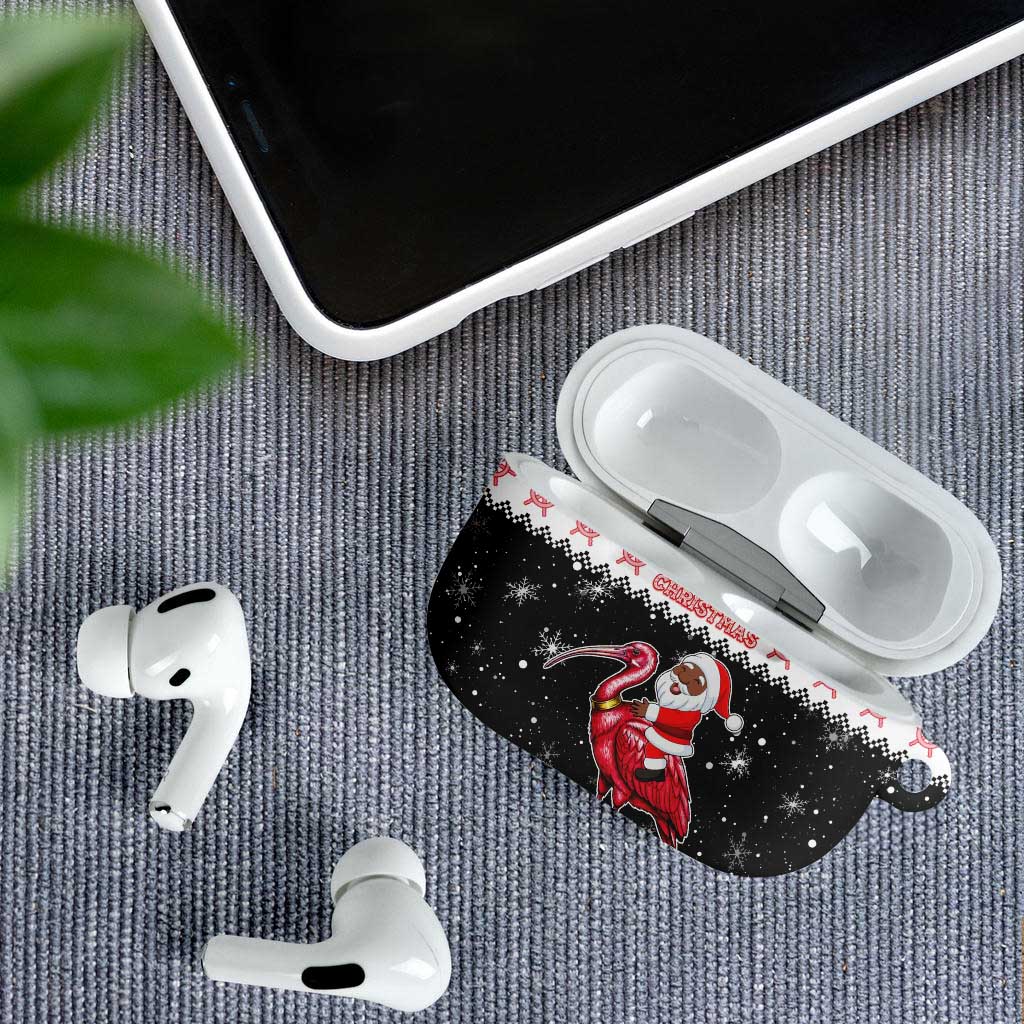 Trinidad And Tobago Christmas AirPods Case Funny Santa Riding Scarlet Ibis - Wonder Print Shop