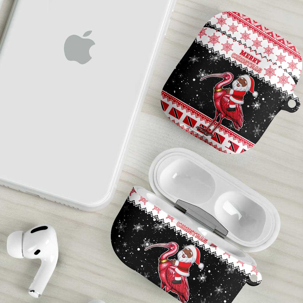 Trinidad And Tobago Christmas AirPods Case Funny Santa Riding Scarlet Ibis - Wonder Print Shop