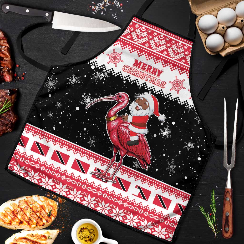 Trinidad And Tobago Christmas Apron Funny Santa Riding Scarlet Ibis - Wonder Print Shop