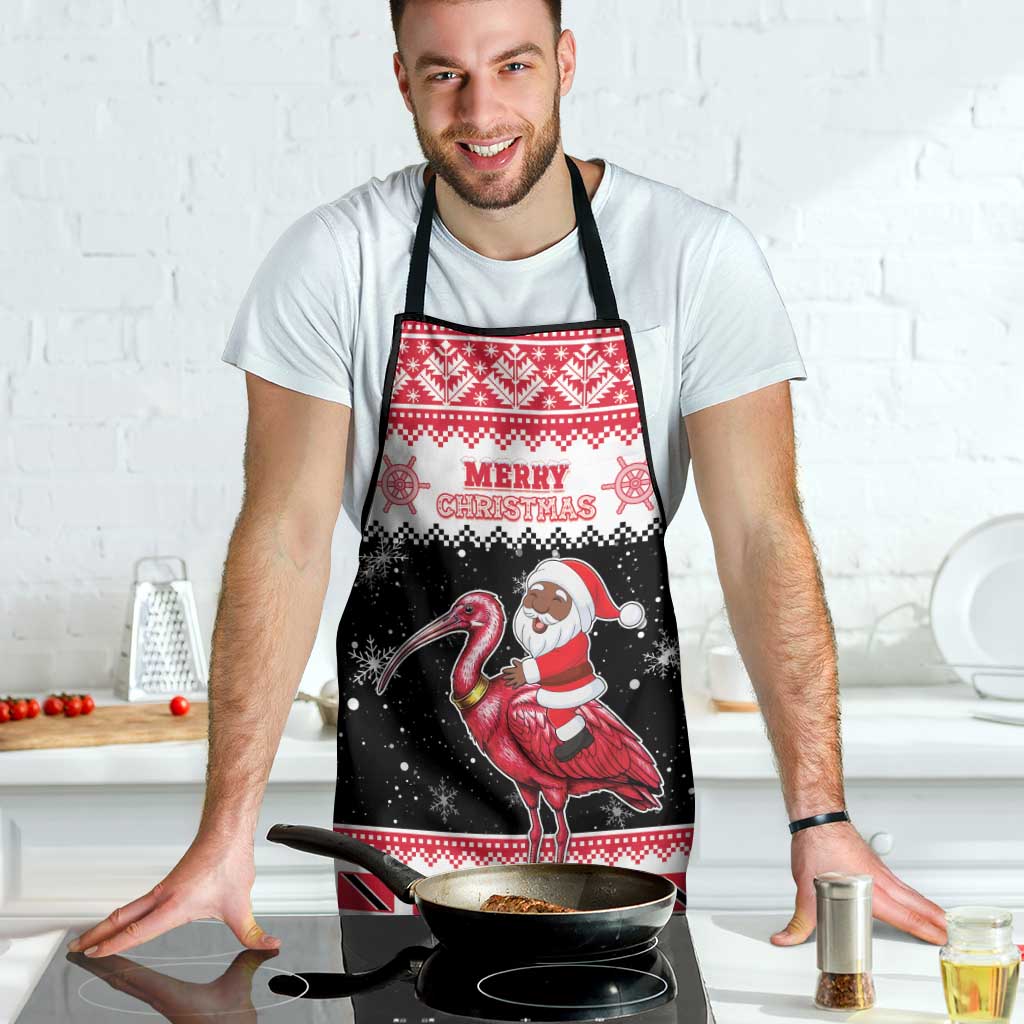 Trinidad And Tobago Christmas Apron Funny Santa Riding Scarlet Ibis - Wonder Print Shop
