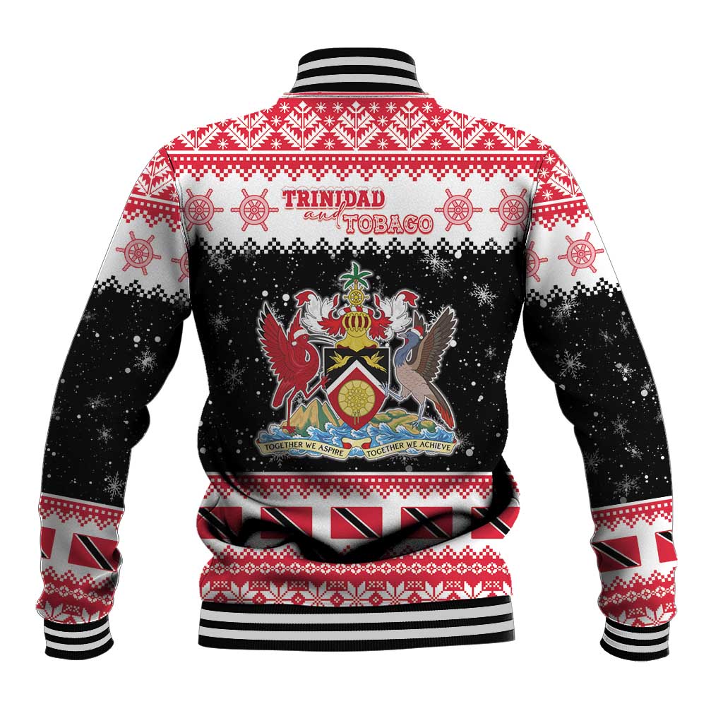 Trinidad And Tobago Christmas Baseball Jacket Funny Santa Riding Scarlet Ibis - Wonder Print Shop