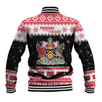 Trinidad And Tobago Christmas Baseball Jacket Funny Santa Riding Scarlet Ibis - Wonder Print Shop