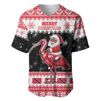 Trinidad And Tobago Christmas Baseball Jersey Funny Santa Riding Scarlet Ibis - Wonder Print Shop