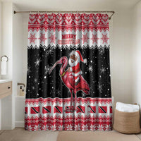 Trinidad And Tobago Christmas Bathroom Set Funny Santa Riding Scarlet Ibis - Wonder Print Shop