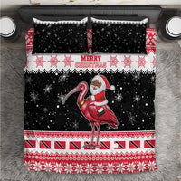 Trinidad And Tobago Christmas Bedding Set Funny Santa Riding Scarlet Ibis - Wonder Print Shop