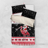 Trinidad And Tobago Christmas Bedding Set Funny Santa Riding Scarlet Ibis - Wonder Print Shop