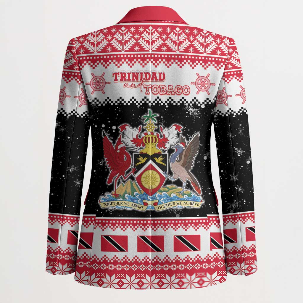 Trinidad And Tobago Christmas Blazer Funny Santa Riding Scarlet Ibis - Wonder Print Shop