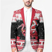Trinidad And Tobago Christmas Blazer Funny Santa Riding Scarlet Ibis - Wonder Print Shop