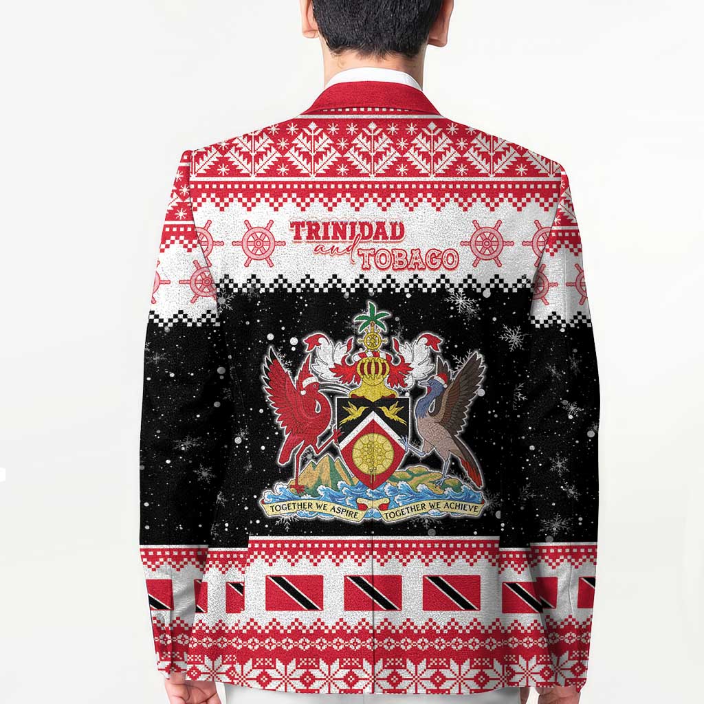 Trinidad And Tobago Christmas Blazer Funny Santa Riding Scarlet Ibis - Wonder Print Shop