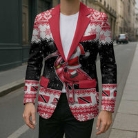Trinidad And Tobago Christmas Blazer Funny Santa Riding Scarlet Ibis - Wonder Print Shop