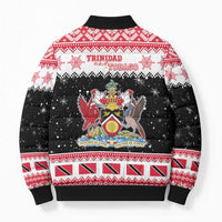 Trinidad And Tobago Christmas Bomber Puffer Jacket Funny Santa Riding Scarlet Ibis - Wonder Print Shop