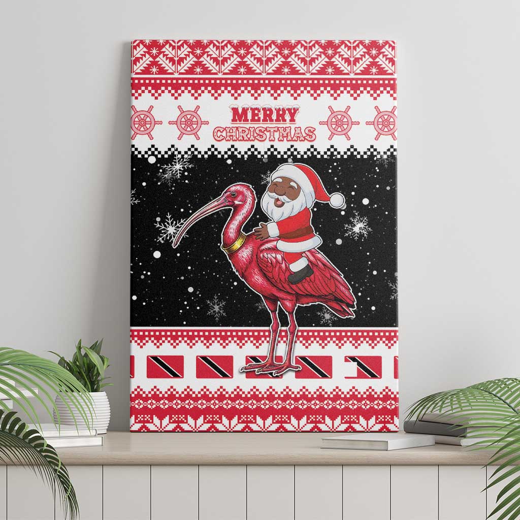 Trinidad And Tobago Christmas Canvas Wall Art Funny Santa Riding Scarlet Ibis - Wonder Print Shop