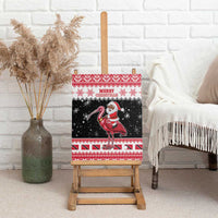 Trinidad And Tobago Christmas Canvas Wall Art Funny Santa Riding Scarlet Ibis - Wonder Print Shop