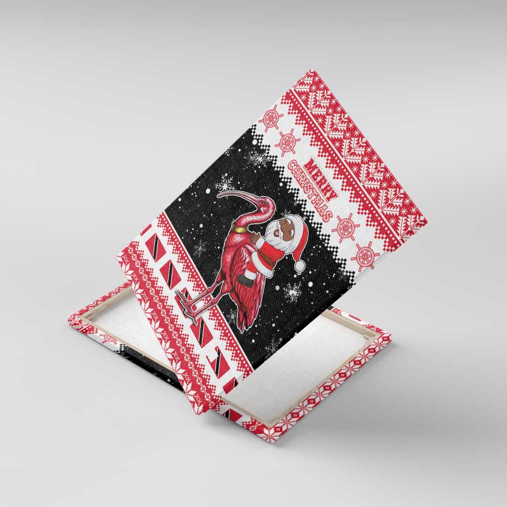 Trinidad And Tobago Christmas Canvas Wall Art Funny Santa Riding Scarlet Ibis - Wonder Print Shop