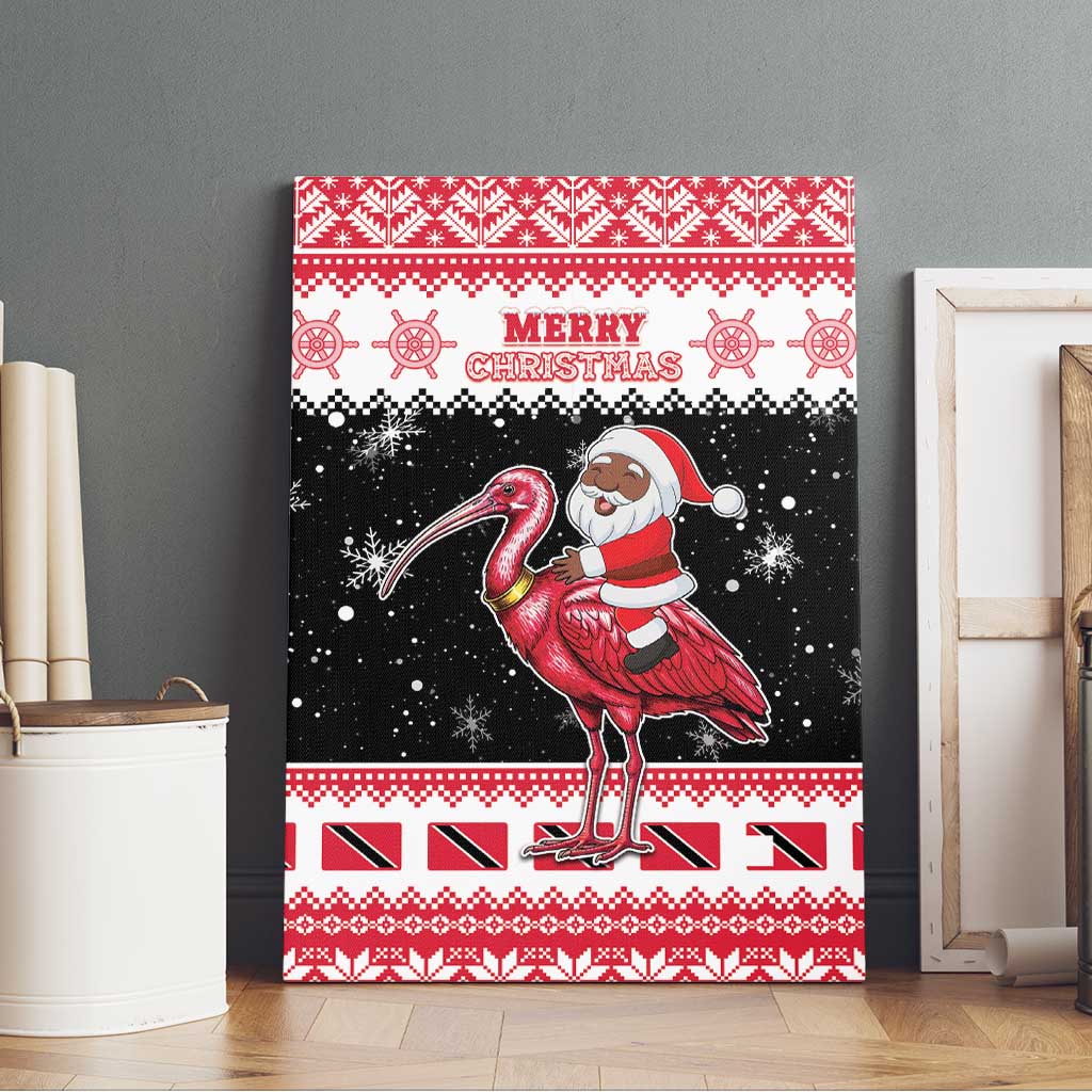 Trinidad And Tobago Christmas Canvas Wall Art Funny Santa Riding Scarlet Ibis - Wonder Print Shop