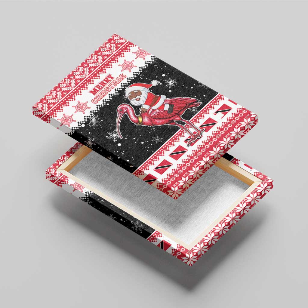 Trinidad And Tobago Christmas Canvas Wall Art Funny Santa Riding Scarlet Ibis - Wonder Print Shop