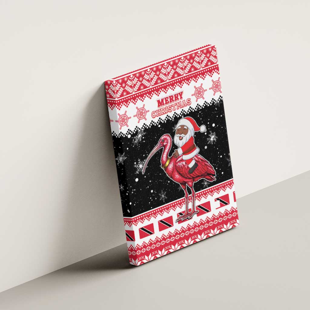 Trinidad And Tobago Christmas Canvas Wall Art Funny Santa Riding Scarlet Ibis - Wonder Print Shop