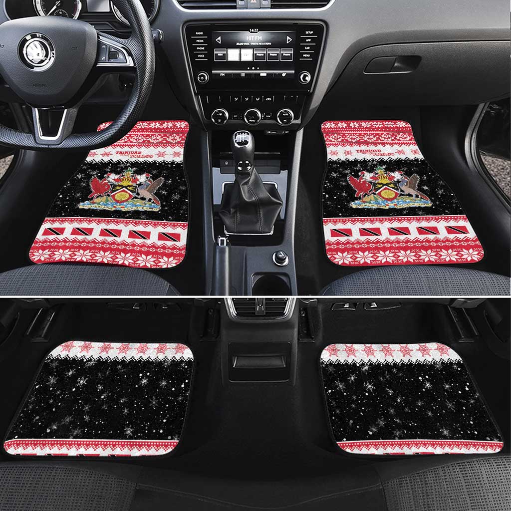 Trinidad And Tobago Christmas Car Mats Funny Santa Riding Scarlet Ibis - Wonder Print Shop