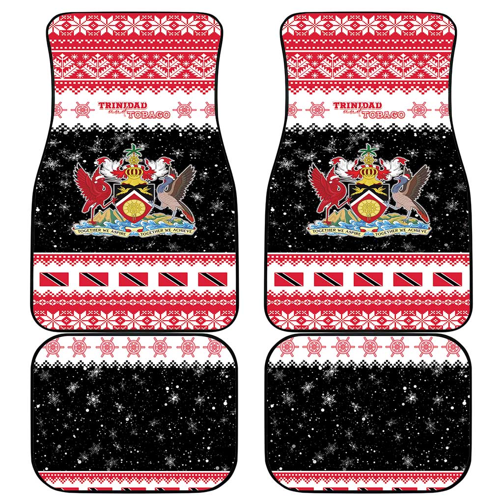 Trinidad And Tobago Christmas Car Mats Funny Santa Riding Scarlet Ibis - Wonder Print Shop