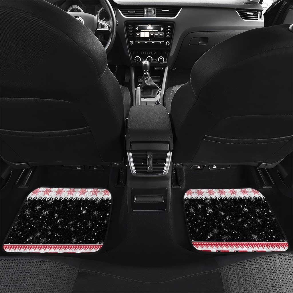 Trinidad And Tobago Christmas Car Mats Funny Santa Riding Scarlet Ibis - Wonder Print Shop