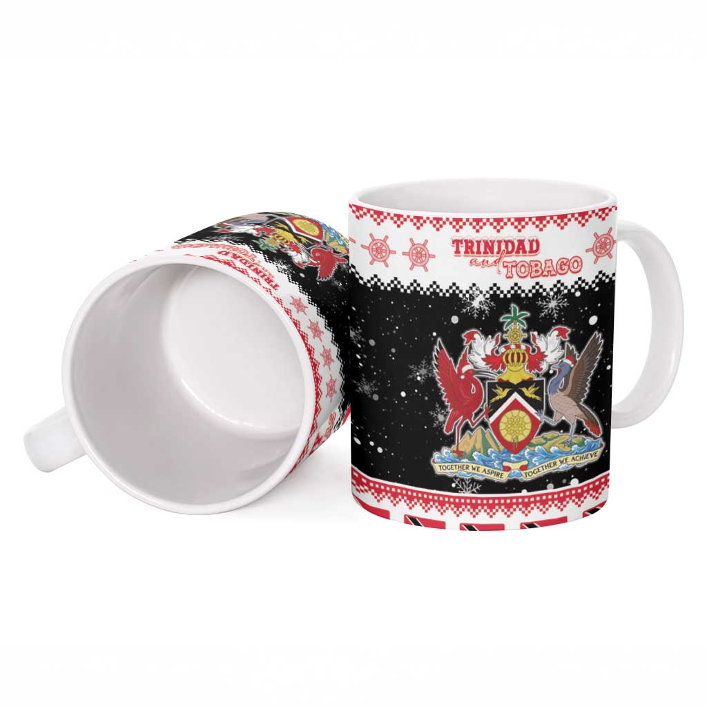 Trinidad And Tobago Christmas Ceramic Mug Funny Santa Riding Scarlet Ibis - Wonder Print Shop