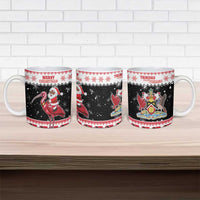 Trinidad And Tobago Christmas Ceramic Mug Funny Santa Riding Scarlet Ibis - Wonder Print Shop