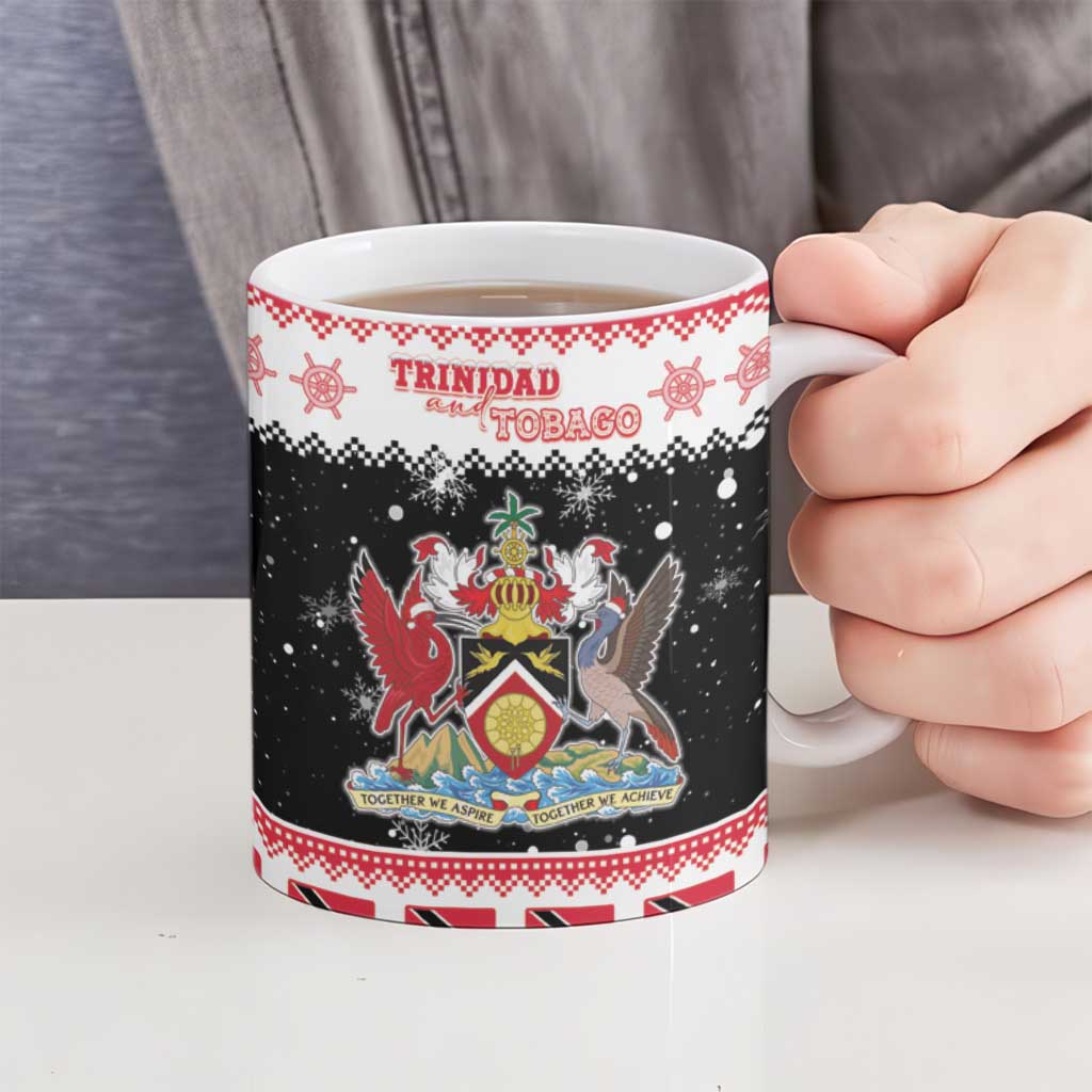 Trinidad And Tobago Christmas Ceramic Mug Funny Santa Riding Scarlet Ibis - Wonder Print Shop