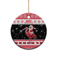 Trinidad And Tobago Christmas Ceramic Ornament Funny Santa Riding Scarlet Ibis - Wonder Print Shop