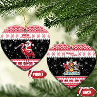 Trinidad And Tobago Christmas Ceramic Ornament Funny Santa Riding Scarlet Ibis - Wonder Print Shop