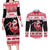 Trinidad And Tobago Christmas Couples Matching Long Sleeve Bodycon Dress and Long Sleeve Button Shirt Funny Santa Riding Scarlet Ibis - Wonder Print Shop